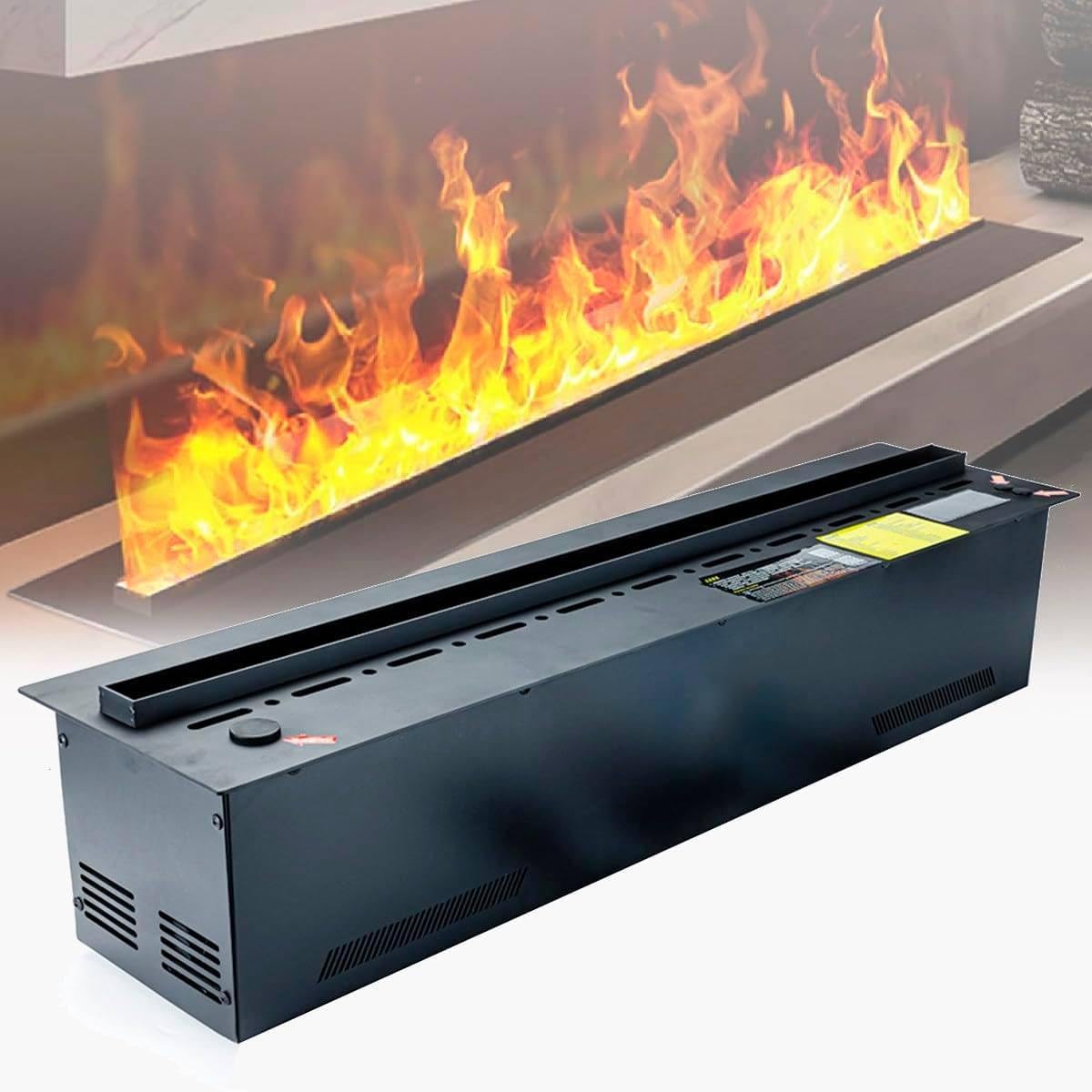 Electric Fireplaces, 70cm-150cm/27.6-59.1 Inches Fireplace for Bedroom, Ultra Thin Electric Fireplace, Chiminea Electrica Para Sala 3D Simulated Touchable Steam Flame with 7 Flame Colors,150cm/59.1in