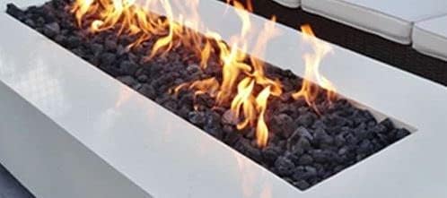 Coronado Fire Pit | Stainless Steel, Corten Steel, Powder Coated Steel | Natural Gas (48 Inches, White Powder Coated Steel) - Match Lit Fire Table Pit - Includes Lava Rocks & Outdoor Cover