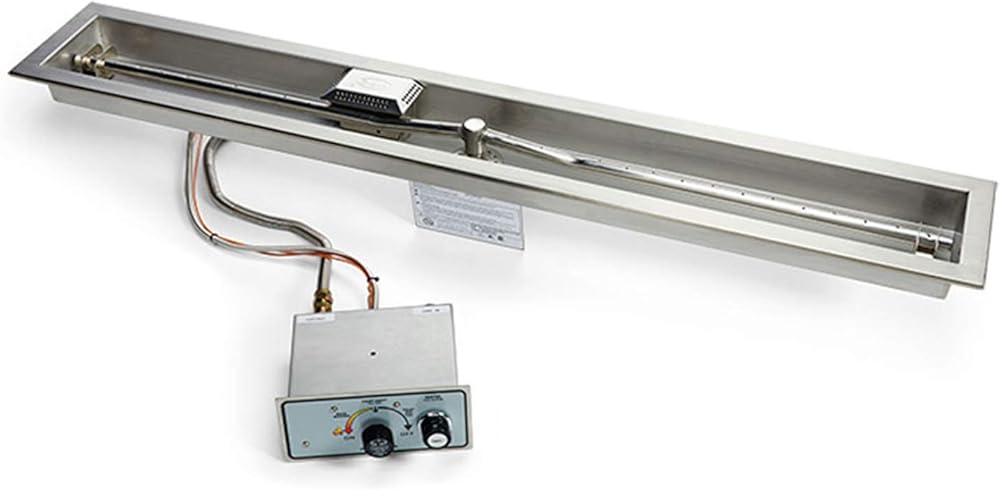 HPC Fire Push Button Flame Sensing Gas Fire Pit Kit, 72-Inch Trough, Natural Gas (TOR-FPPK72-TRGH-FLEX-NG)