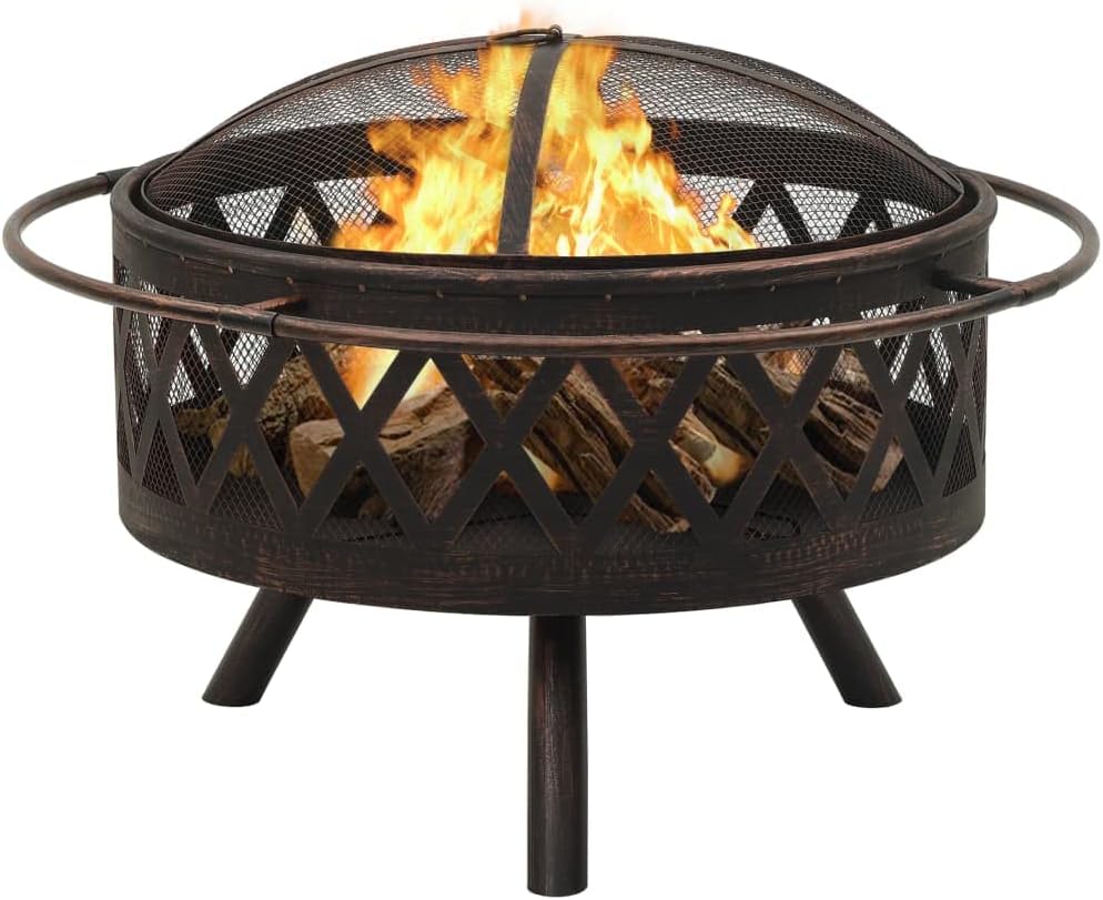 CHARMMA ic Fire Pit with Poker 29.9 XXL Steel-8.76KG