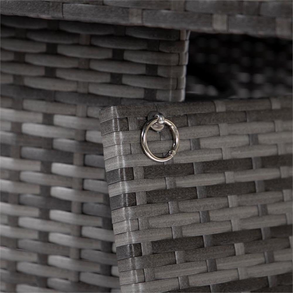 LeisureMod 44-Inch Propane Fire Pit Table, 50,000 BTU Auto-Ignition Gas Fire Pit with Lid, Tempered Glass Wind Guard & Decorative Stones, Grey