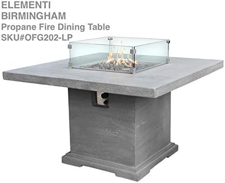 Elementi Gas FIRE Table Birmingham, 48 inch Square 32