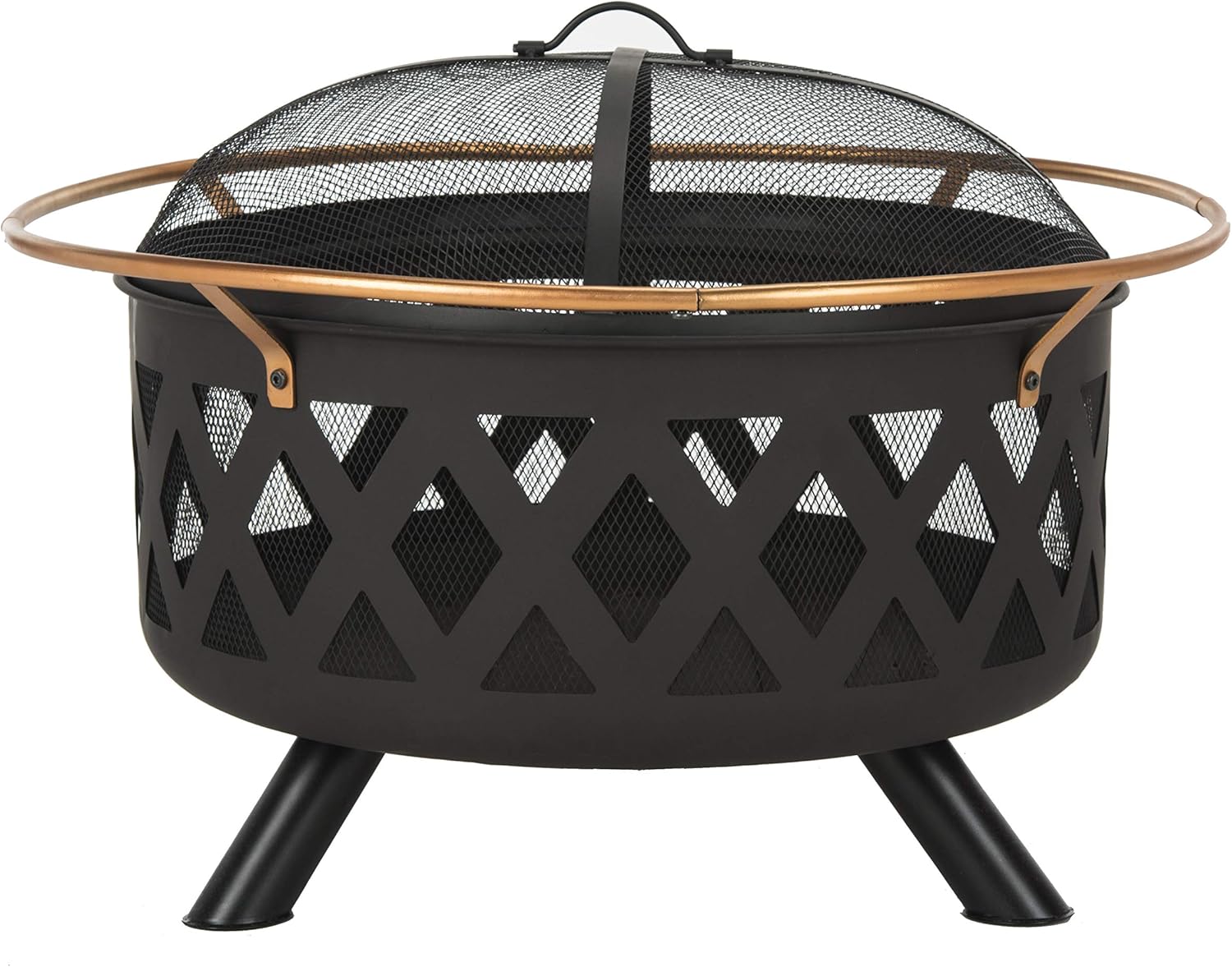 Safavieh Outdoor Collection Bryce Copper and Black Round Fire Pit