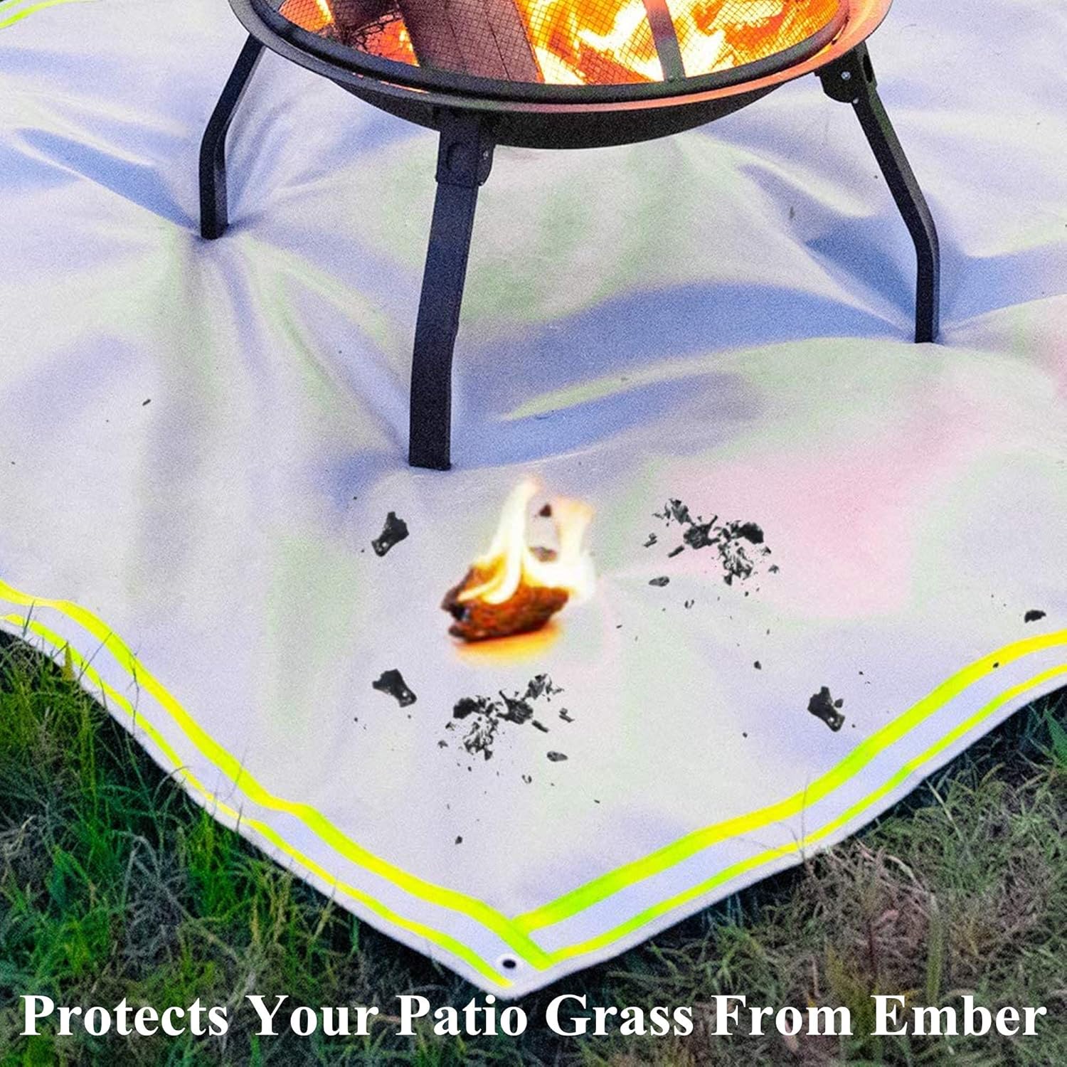 Fire Pit Mat, Grill Mat Deck Protector, Fire Pit Heat Resistant Mat, 3 Layers Fire Pit Pad Ember Mat, for Chiminea, Bonfire, Stove, Outdoor, Grass, Floor,59 * 67 inch /1.5 * 1.7m