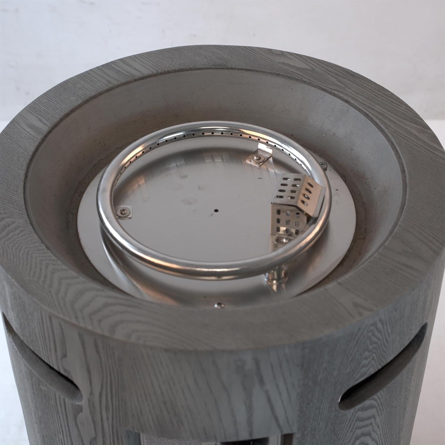 20 Inch Round Outdoor Gas Fire Pit 32000 BTU Patio Fire Pit with Lava Stone and Rainproof Cover,Magnesium Oxide Cultured Stone Surface Finished for Backyard