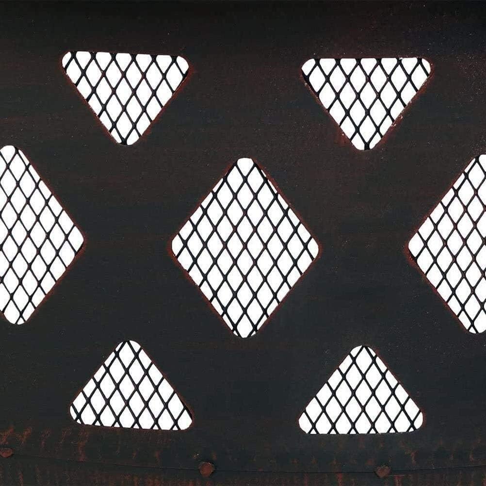 Fire Pit Grill Bowl Grill Barbecue Rack Outdoor Fire Pits 36 Inch Large Bonfire Wood Burning Patio & Backyard Firepit with Spark Screen and Cover BBQ Cooking for Camping Backyard