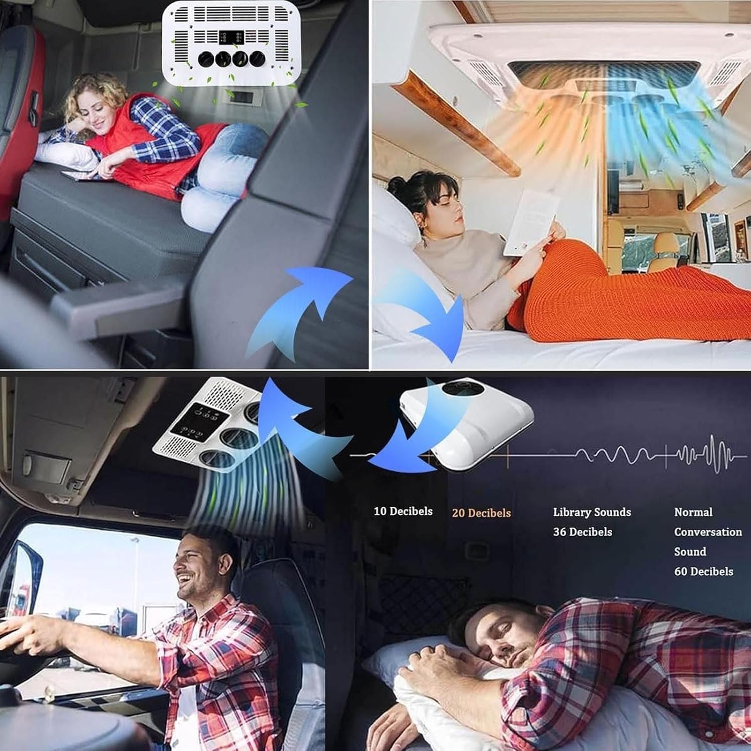 Dc 12v/24v Rv Rooftop Air Conditioner-Only Cooling/Cooling+Heating,850w Motorhome Electric Parking Air Conditioning Fit For Camper Van Truck Excavator Off-Road Vehicle Suv Bus ,WhiteCool+Heat24v