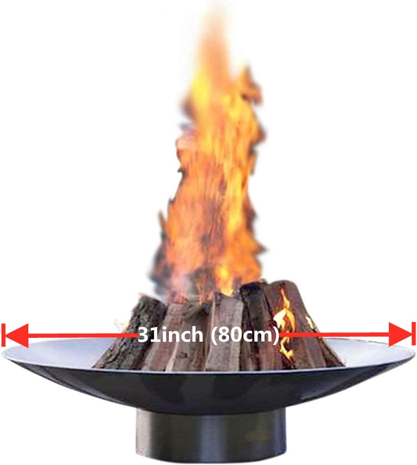 Large Outdoor Fire Pit,Outdoor Heater Wood Burning,Oversize Round Firebowl,Heavy Duty Metal Fireplace for Charcoal Burning,Heavy Duty Patio Firepit