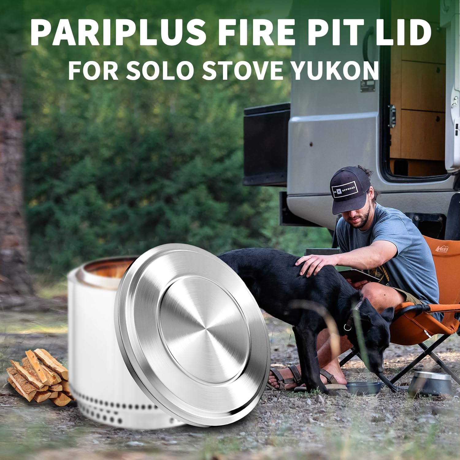 Lid for Solo Stove Yukon - 27 Inch Stainless Steel Fire Pit Lid Cover for Solo Stove Yukon, Fire Pit Accessories for Outdoor Fire Pits and Camping Accessories
