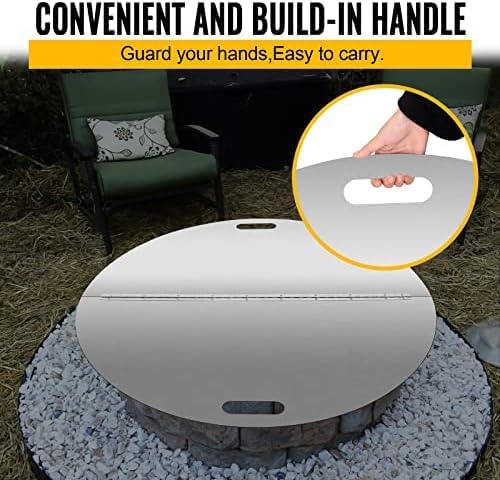 Fire Pit Lid Stainless Steel Fire Pit Cover Round with Handle Suitable for Round Fire Pits Or Burner Pan,40Inch Round