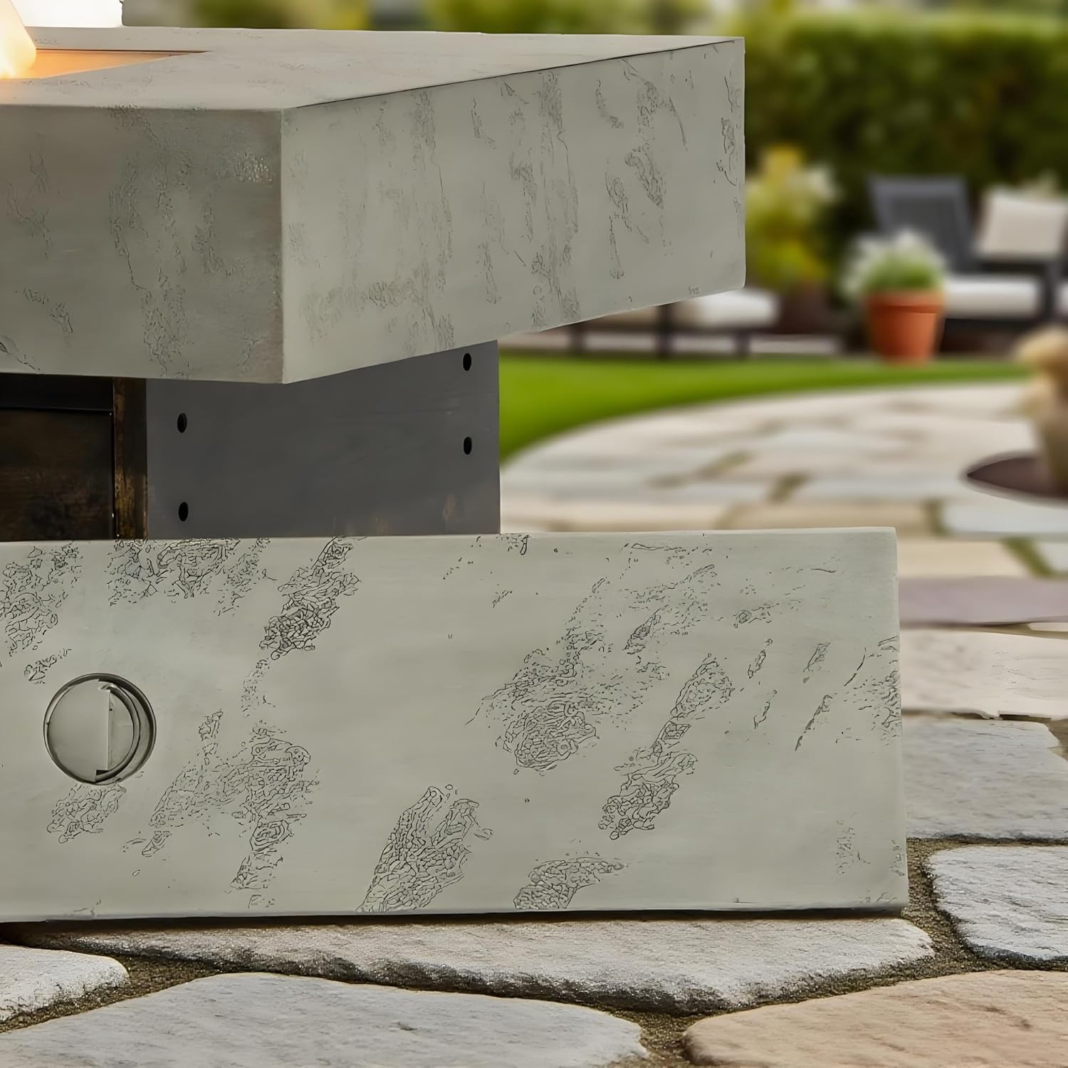 Tabletop Propane Fire Pits, TEMACOO 55 x 23 in, 50,000 BTU Outdoor firepit Table, Suitable for Outdoor, Patio, Balcony, Three Height Options (Minimalist)