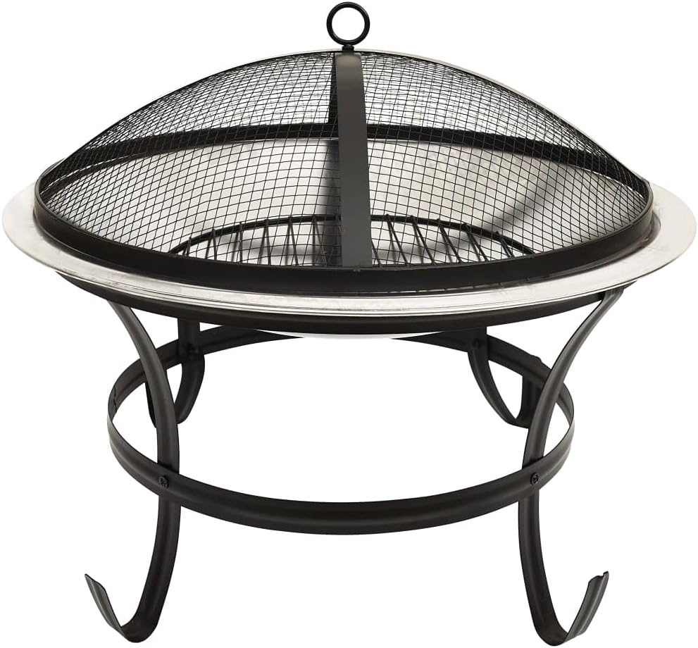 2-in-1 Fire Pit and BBQ with Poker 22