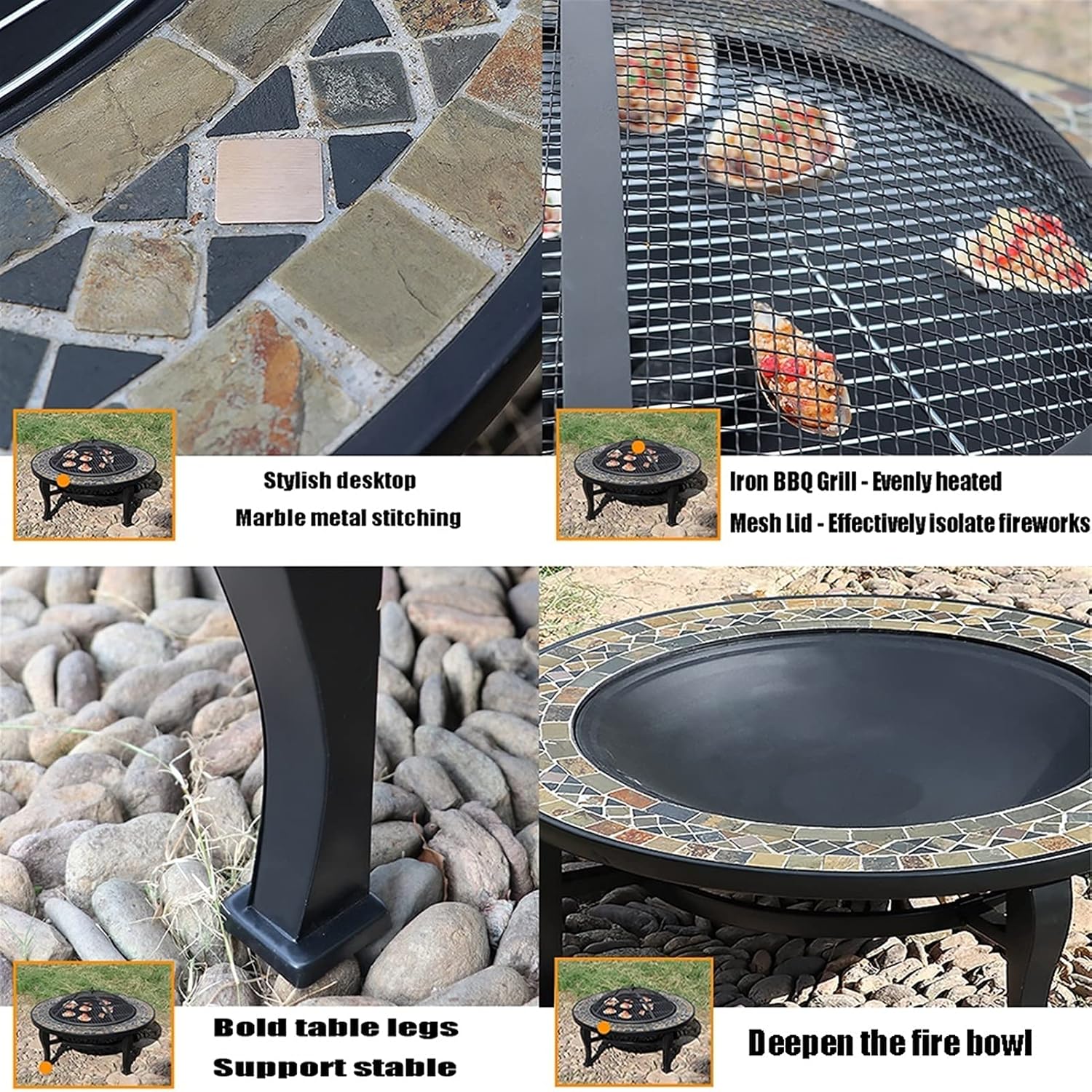 Fire Pits Outdoor Large Outdoor Fire Pit, Garden Party BBQ Cooking Fire Pit Grill, New Home