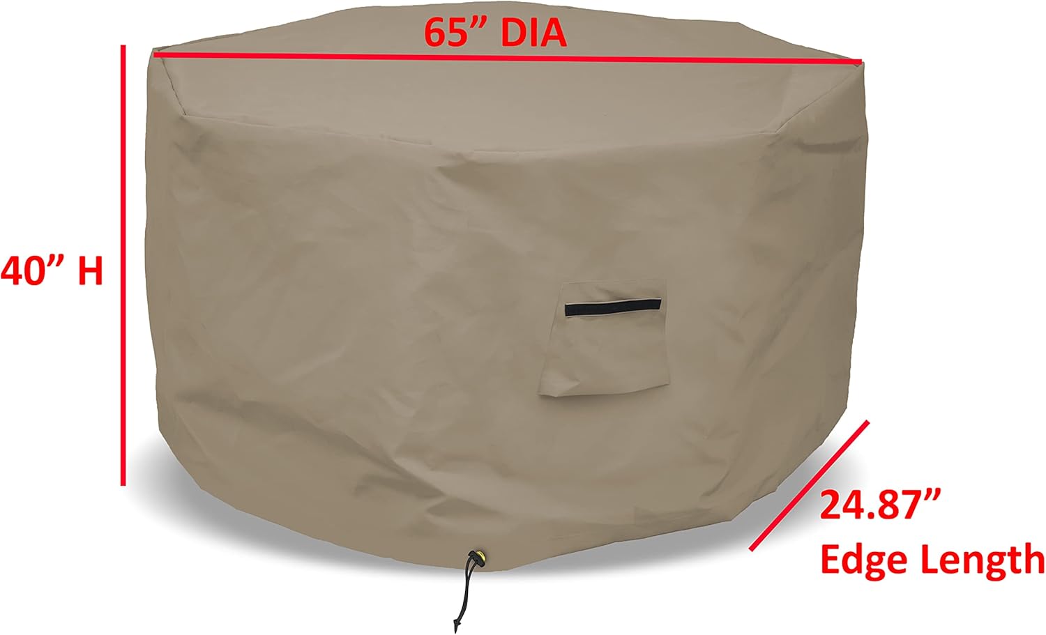 Covers & all Octagon Fire Pit Cover 12 Oz Waterproof - 100% Weather Resistant Outdoor Fire Pit Table Cover with Air Pocket & Drawstring for Snug Fit (40