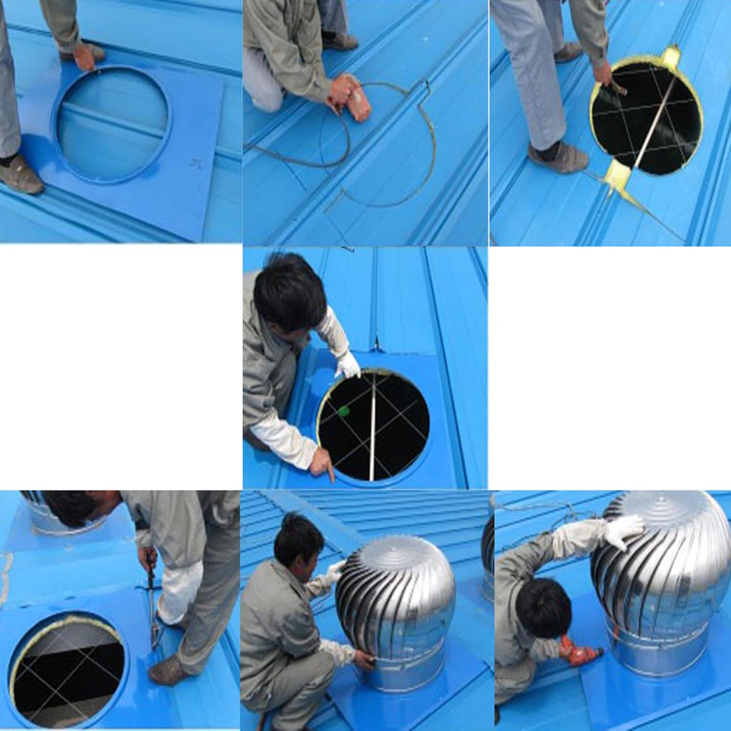 Turbine Ventilator Stainless Steel Rotating Chimney,Spinner Anti Downdraught Chimney,Cowl Cap with Claw Base Energy Saving,for Houses Factory Attic Farm (100mm)