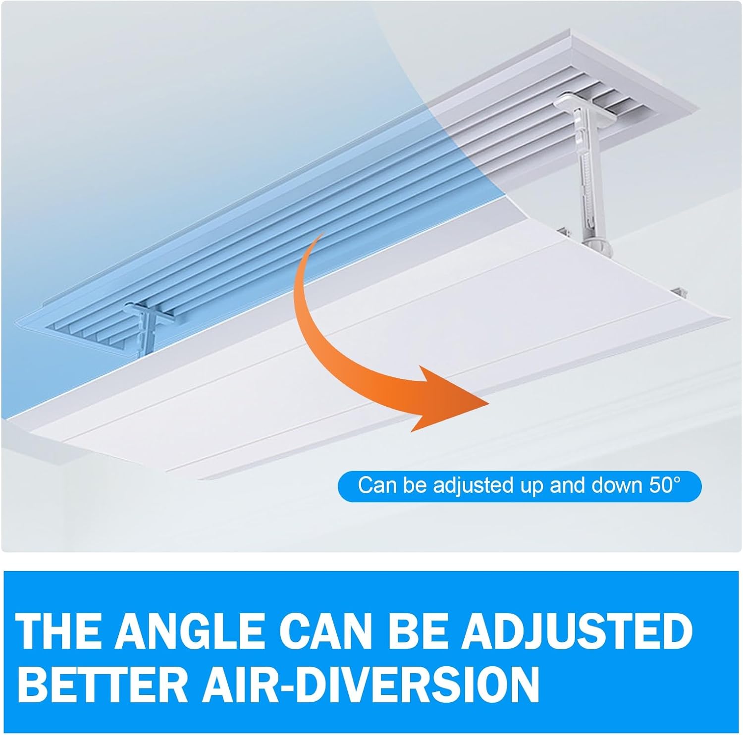 Central Air Conditioning Vent Deflector - Adjustable Air Conditioner Redirector for Wall Units, Enhances Cooling & Heating Circulation, Home Vent Control Accessory