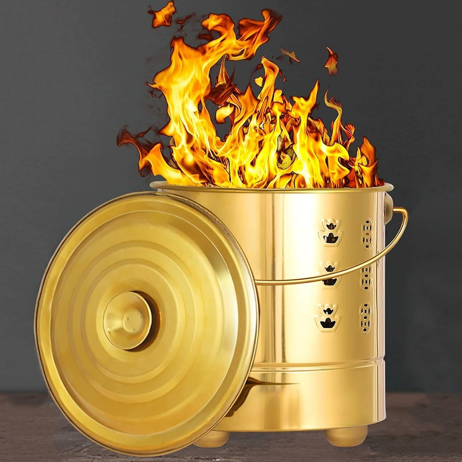 Burn Barrel, Fire Pit, Burn Cage, Backyard Fire Pit, Incinerator, Burn Barrel for Yard Waste, for Wood Rubbish Leaves Burning (Size : Medium) (One Color Small)