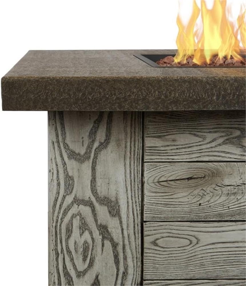Contemporary Propane Fire Pit in Weathered Gray
