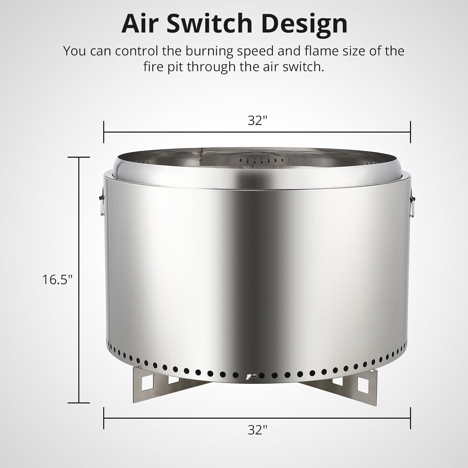 Smokeless Fire Pit, Outdoor Wood Burning Portable Firepit With Removable Ash Pan, Bonfire Pit With Poker, Stand for Outside, Backyard, Patio, Garden, Picnic, Camping