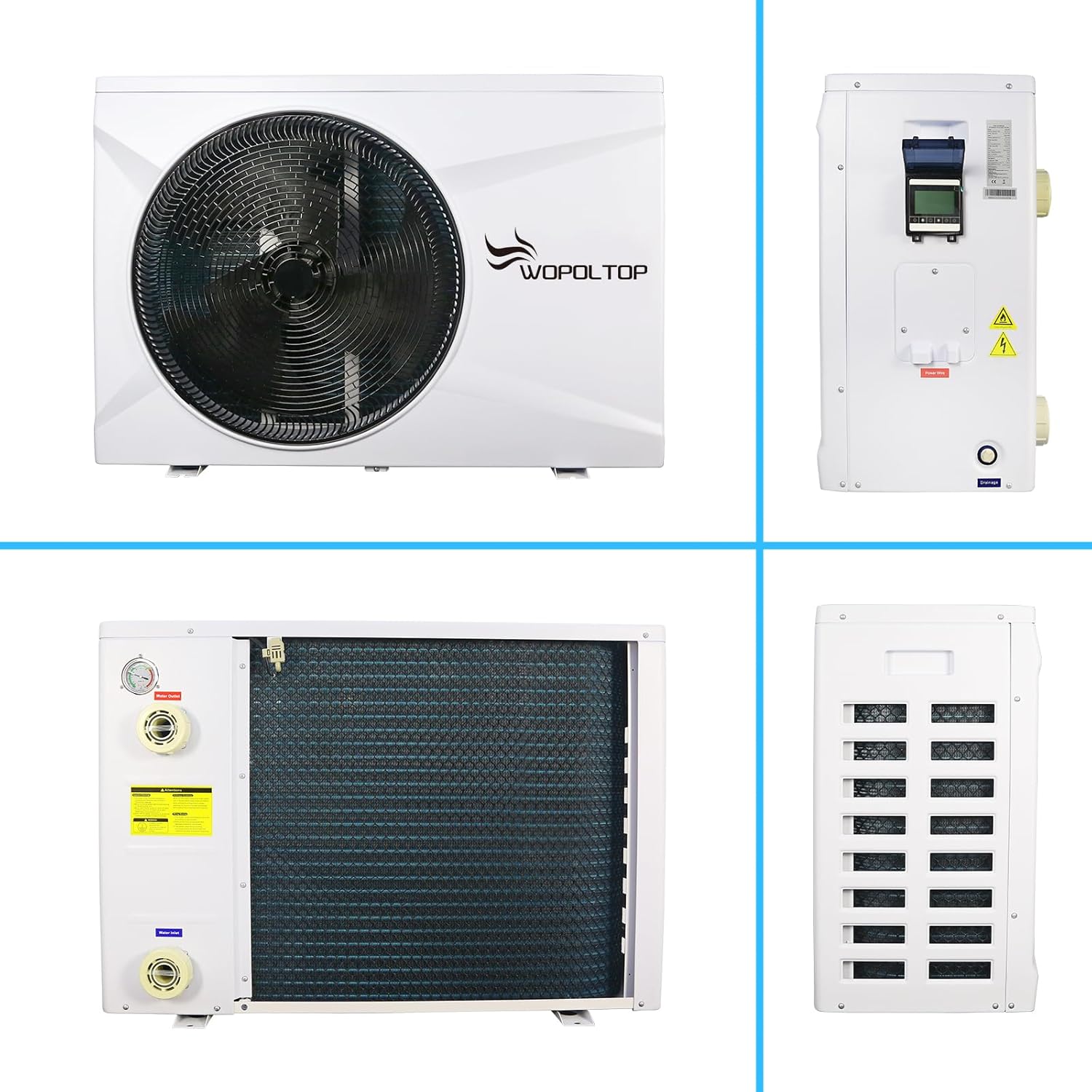 Full DC Inverter Pool Heat Pump 58,000 BTU for Swimming Pools, 17KW Electric Pool Heater with WiFi Smart Control via APP, Dual Function of Heating and Cooling, 220-240V, up to 14,000 Gallons