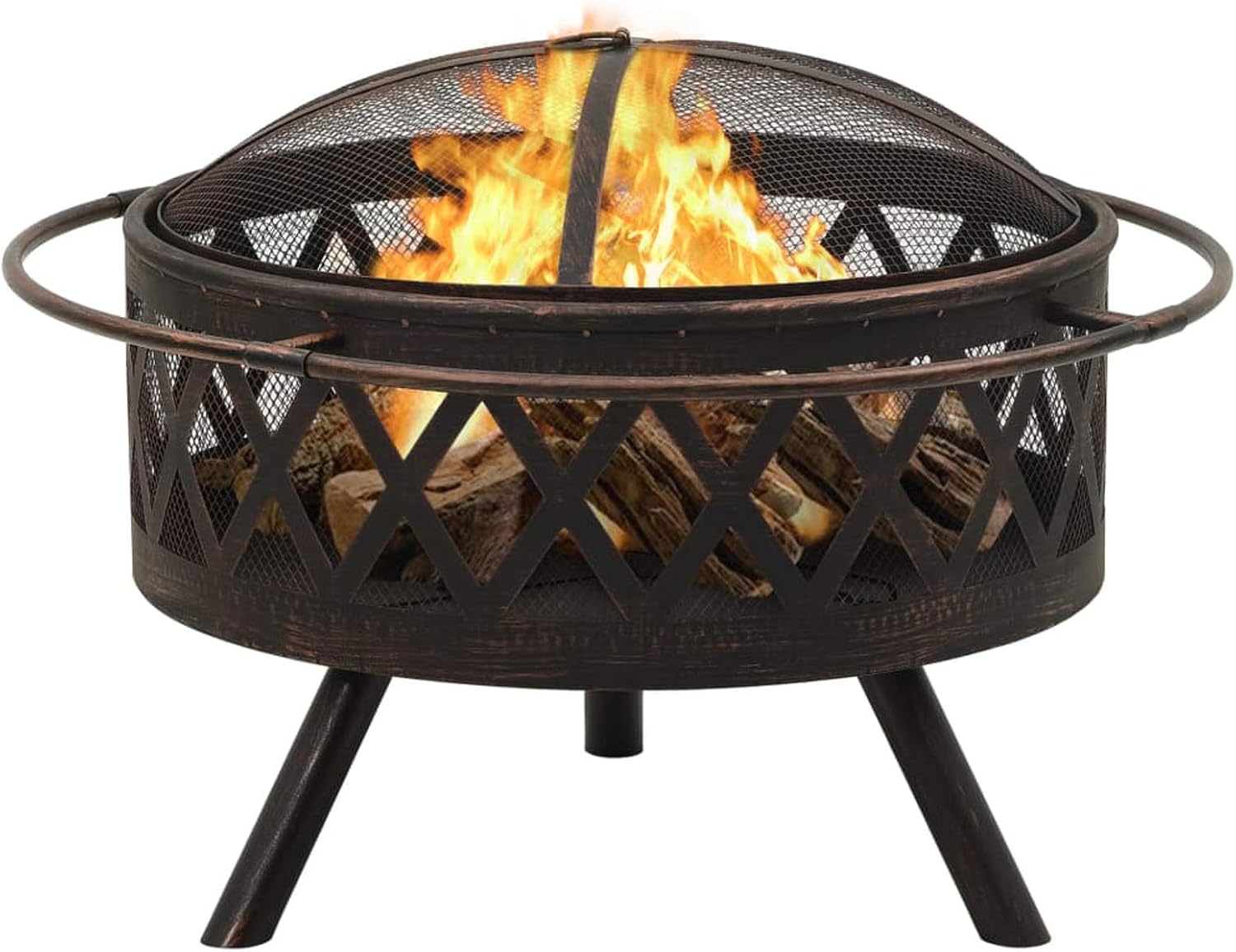 Fire Pits & Outdoor Fireplaces Rustic Fire Pit with Poker 29.9