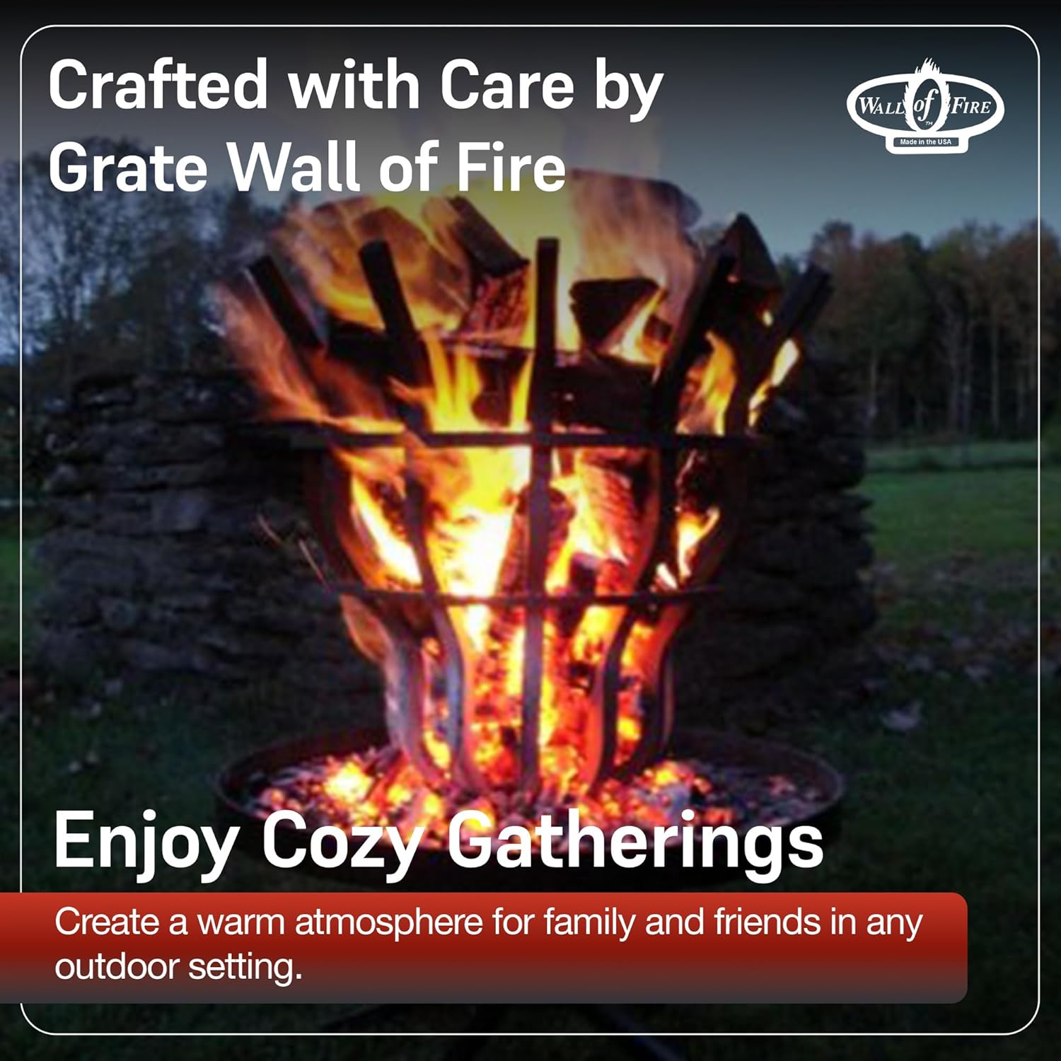 Grate Wall of Fire Tall Firepit – Heavy-Duty Self-Feeding Outdoor Fire Pit, 32½