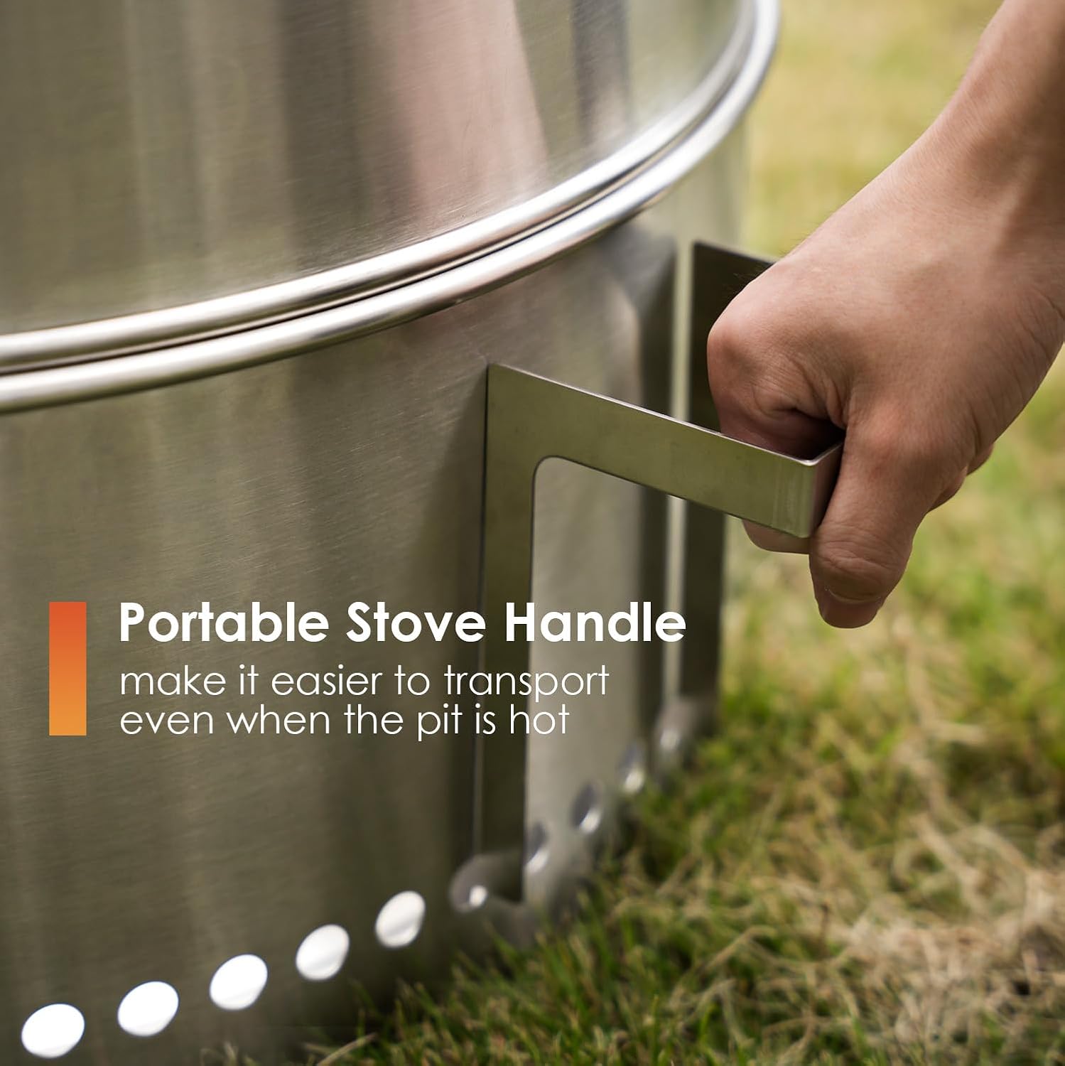 GREENVINES Smokeless-Fire-Pit | 15-Inch | 304 Stainless-Steel-Firepit | Portable Outdoor Pits with Stand for Camping | Bag & Sticks & Holders | Solo Wood Burning Bonfire | Low Smoke Stove