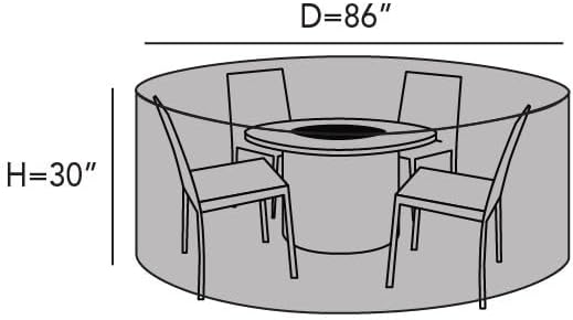 Covermates Prestige Round Fire Pit Chair Set Cover – Heavy-Duty Water-Resistant Outdoor Patio Protection with 900D Polyester, Mesh Air Vents, Buckle Straps & Drawcord Hem, ROUND 86DIAMETER x 30H, Clay