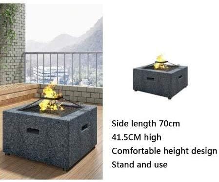 Fire Pits Outdoor Wood Burning Fire Pit Tables for Outside Patio, Wood Burning Fire Pit, with Grille,Fire Pit Tongs,Patio Fire Steel BBQ Grill with Cover BBQ Cooking for Outside Camping Backyar