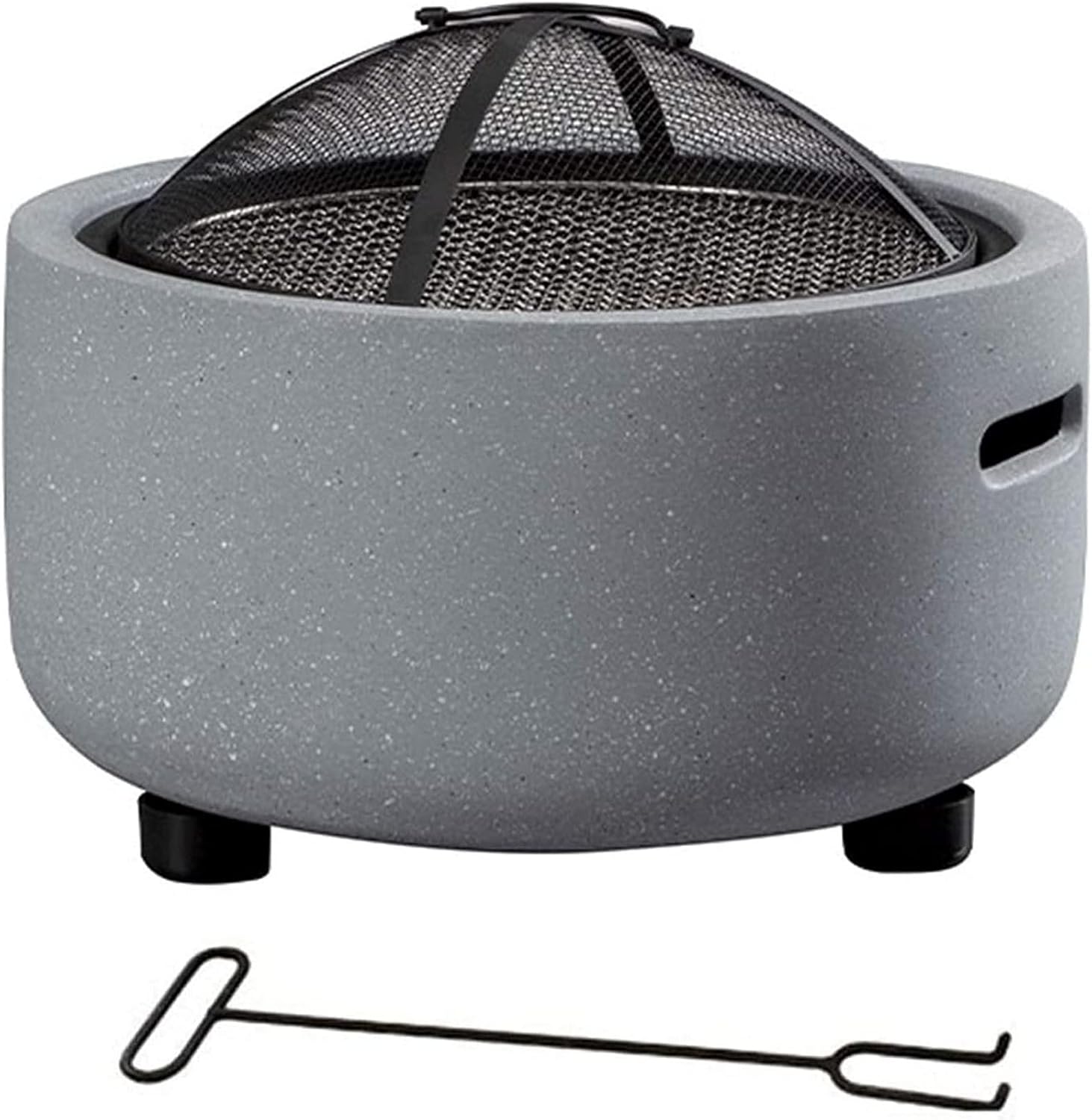 Garden Fire Pit Outdoor Party BBQ Fire Pit Barbecue Grill,Fire Bowl,Grill Camping Bowl BBQ with Grill, Mesh Lid, Grate with Mesh Cover