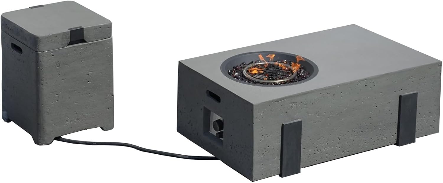 Direct Wicker Patio Gray Aluminum 7-Person Outdoor Seating Group with Fire Pits