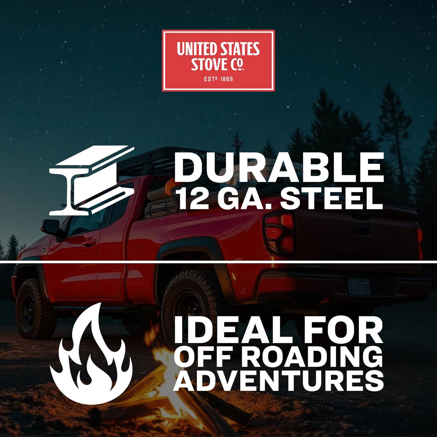 US Stove Portable Firepit (Silver, Medium)