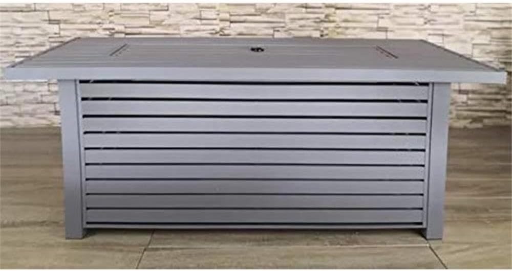 Living Source International Metal Propane/Natural Gas Fire Pit Table in Gray