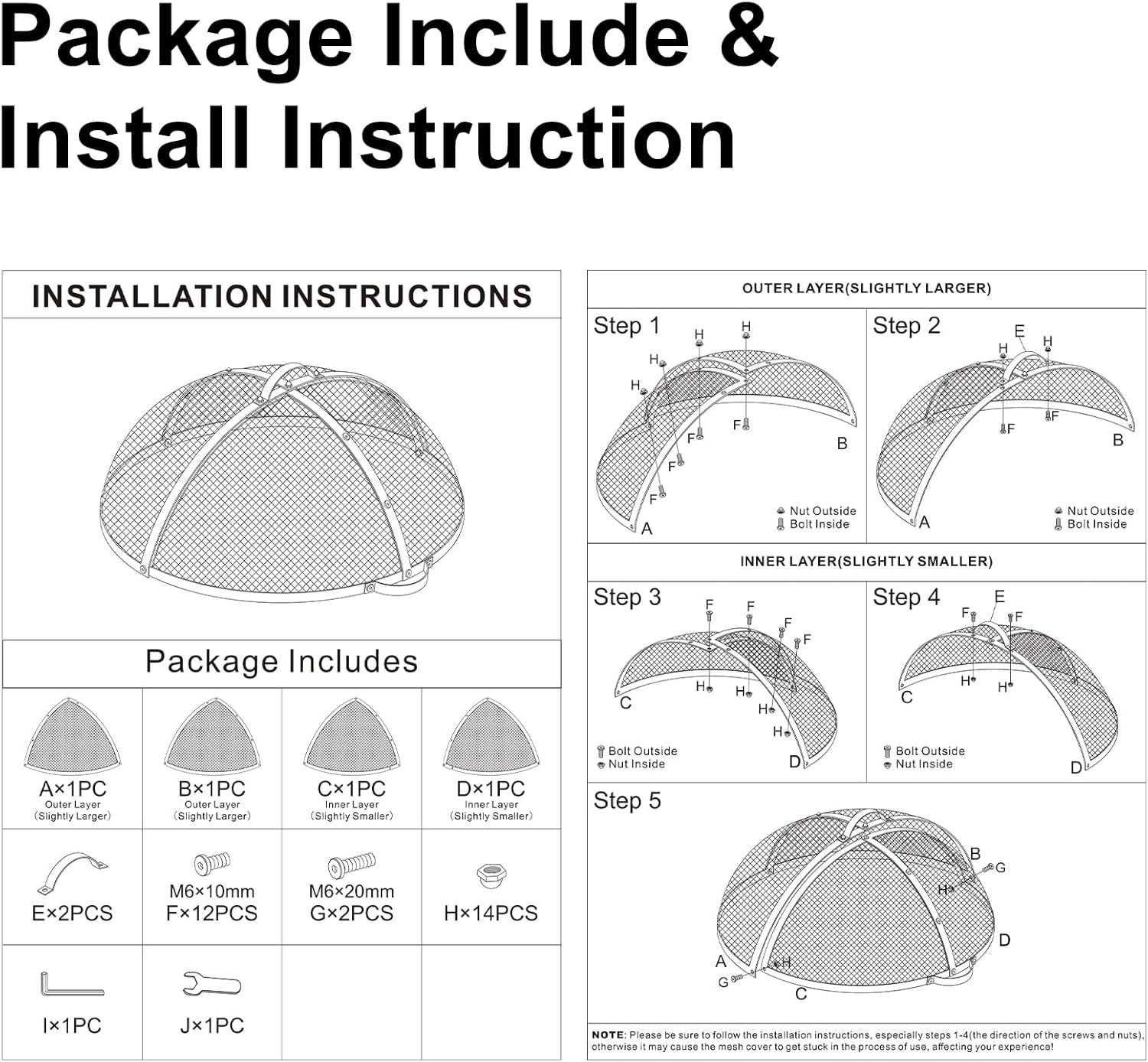 Kodilin Fire Pit Screen 36 Inch Round Fire Pit Spark Screen with Tight-Weave Steel Mesh, Heavy-Duty Firepit Screen Cover Ember Lid with Hinge & Handles for Easy Access and Safe Outdoor Fire Burning