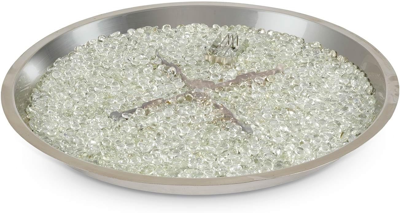 The Outdoor GreatRoom Company Round Crystal Fire Plus Electronic Ignition Fire Pit Burner Kit (CFP30DSING), 30-Inch, Natural Gas