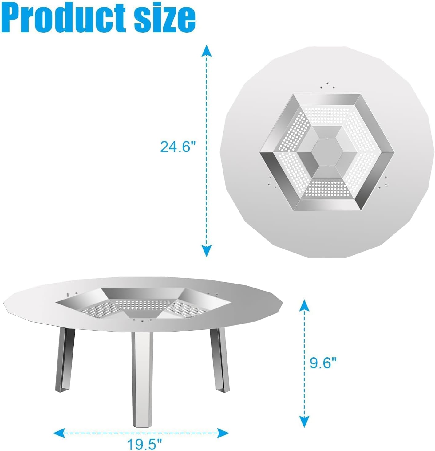 One-Piece Fire Pit Heat Deflector for Solo Stove Bonfire 19.5