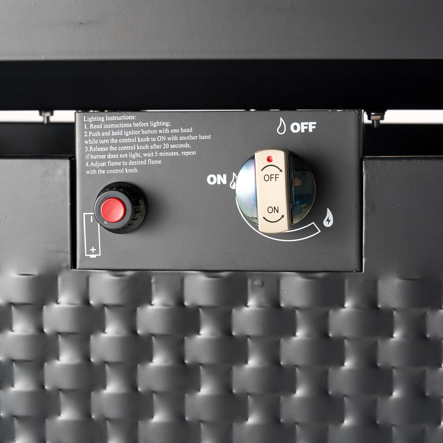 Rectangular Outdoor Propane Gas Fire Pit Table 50,000 BTU Propane with Lava Rock Filler