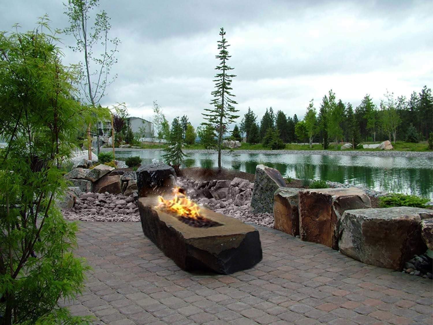 HPC Fire Match Light Fire Pit Kit (FPSR18X9 KIT), 18x9-Inch, Natural Gas