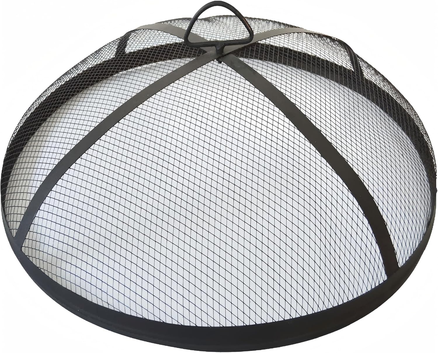 Fire Pit Cover, Outdoor Round Fire Pit Screen with Foldable Hook and Fire Safety Gloves, Heavy Duty Steel Mesh Fire Pit Cover, Fire Pit Lid for Backyard, Beach, RV Camping