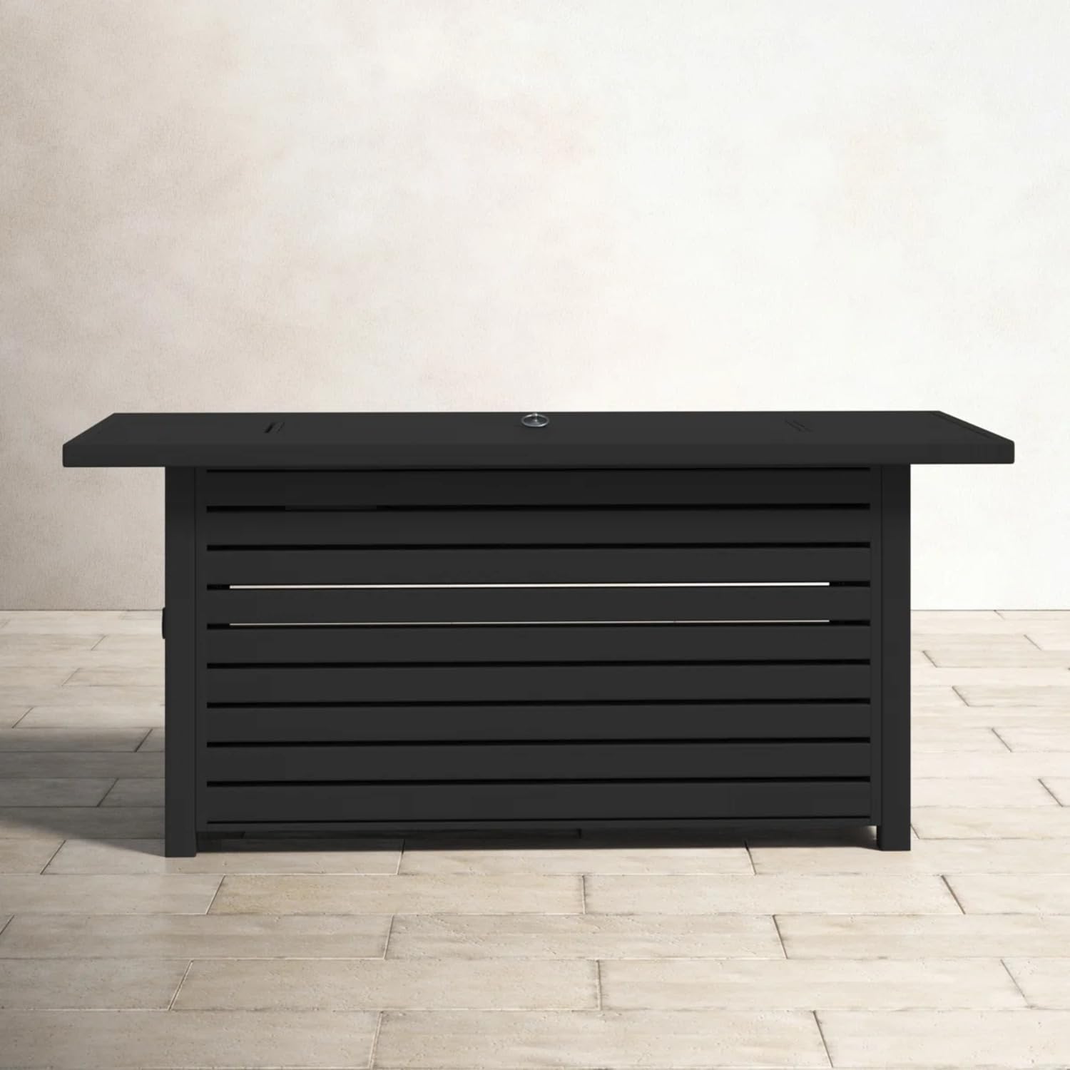 42 inch Rectangular Propane Natural Gas Fire Pit Table, 50,000 BTU Dual Fuel Outdoor Firepit with Lid & Cover, Modern Steel Design for Patio, Deck, Backyard (Black)​