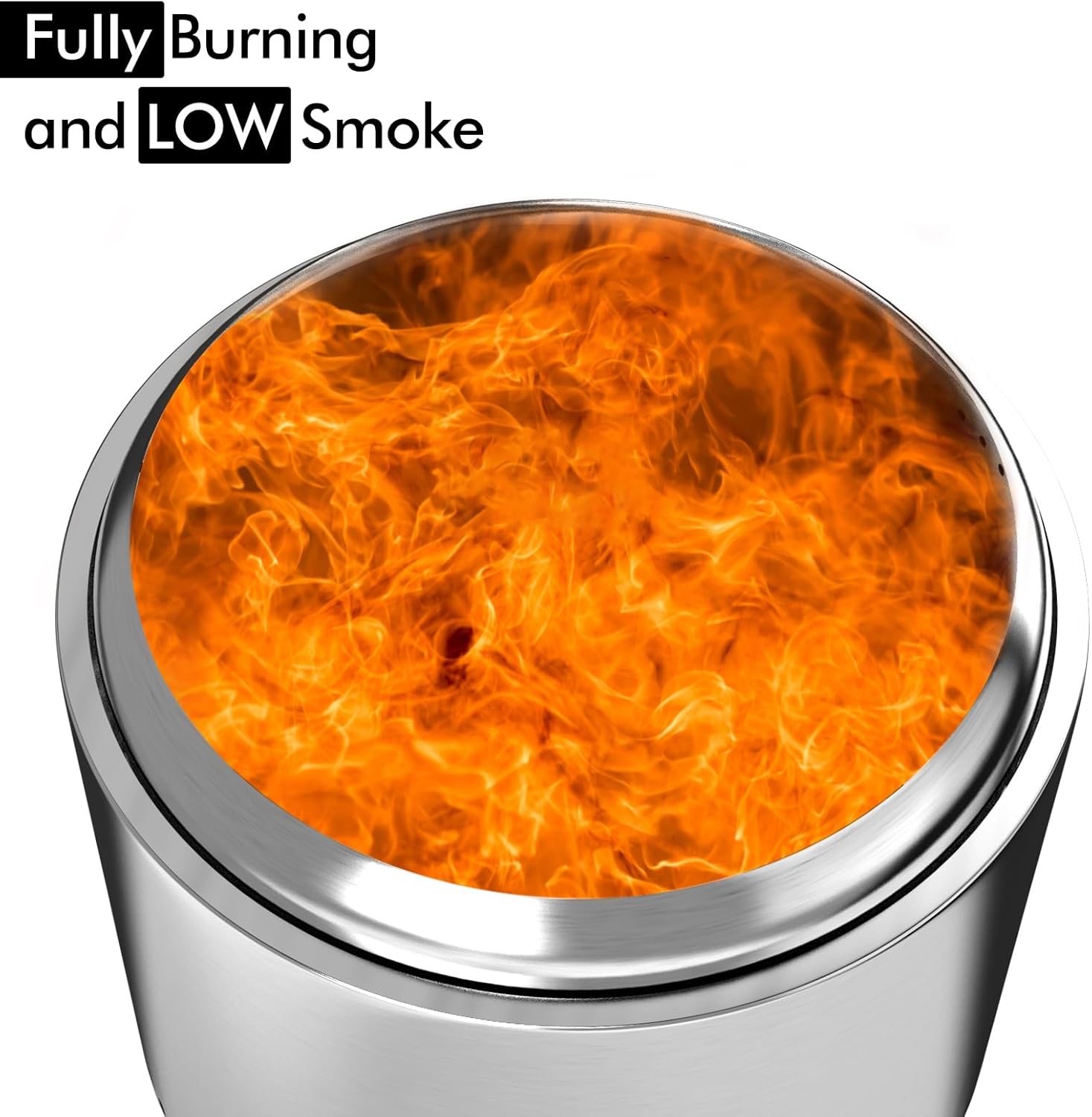 Smokeless Fire Pits for Outside, 27 Inch Smokeless Fire Pit, Stainless Steel Outdoor Firepit with Removable Stand and Ash Pan, Wood Burning for Outdoor Camping Backyard Bonfire Picnic Cooking