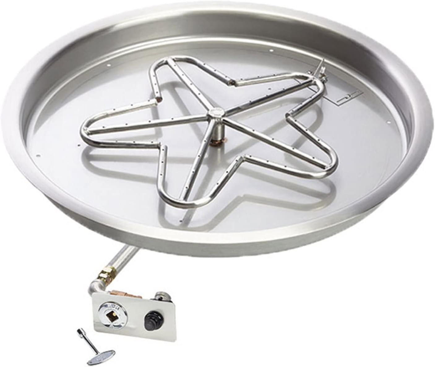 HPC Fire Spark Ignition Fire Pit Burner Kit (PENTA31-FPK-NG), 31-Inch Bowl Pan, Natural Gas