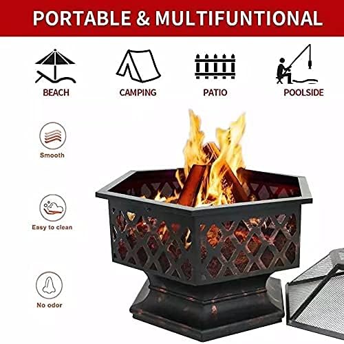 Bowl,Creativity Hexagon Firepit Bowl,Decor Wood Burning Heater Grill