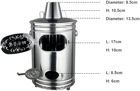 Portable Stainless Steel Burn Barrel - Outdoor Incinerator with Fire Hook for Efficient Yard Waste, Leaves, Debris, Paper Burning - Ideal Garden Fire Pit