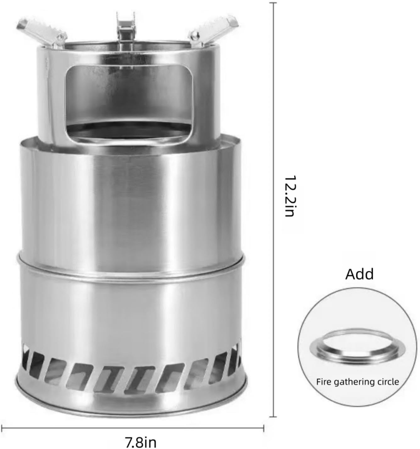 Smokeless Fire Pit 12.2in Stainless Steelsolo Stove Fire Pits for Outside Wood Burning Convenient Table Top Firepit It is Used for Backyard Courtyard Camping Picnics Gatherings and Heating