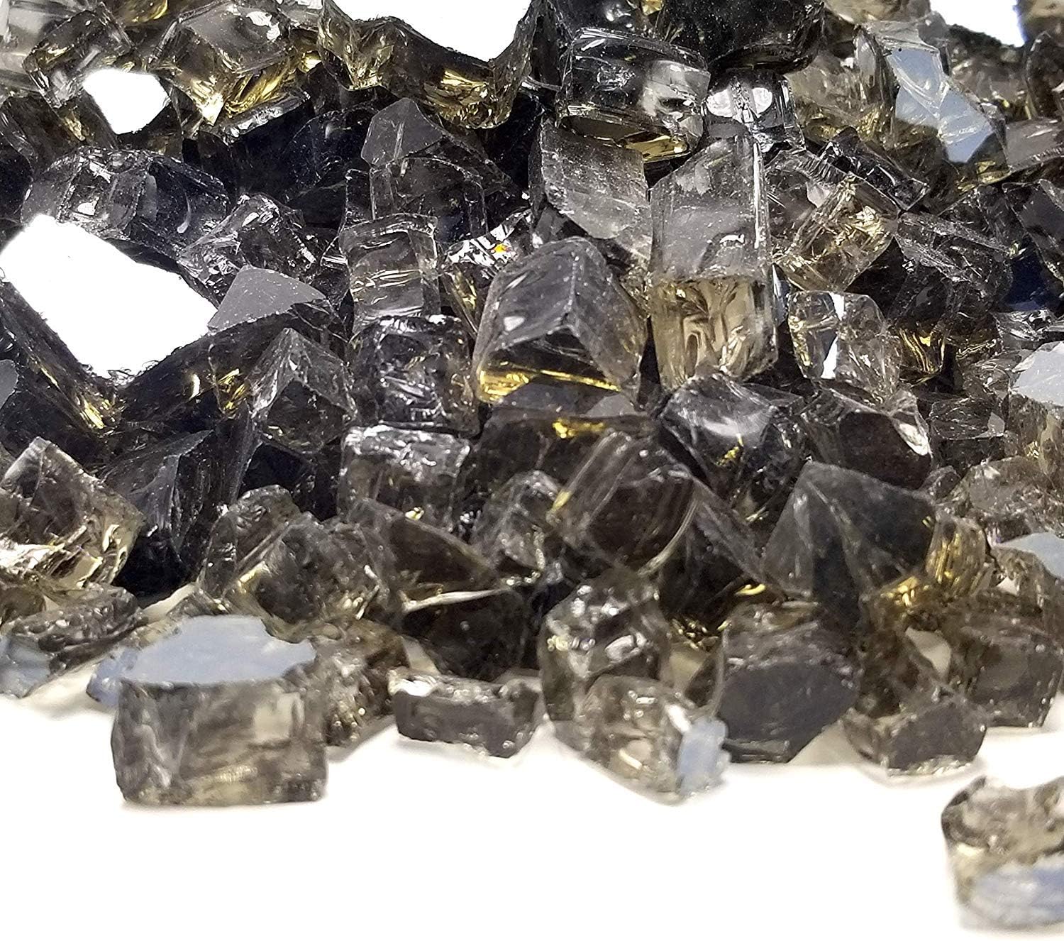 One Stop Outdoor (40 Pounds) 1/2 inch Premium Bronze Reflective Bulk Fire Glass, Tempered for Fire Pit & Fireplace (Bronze)