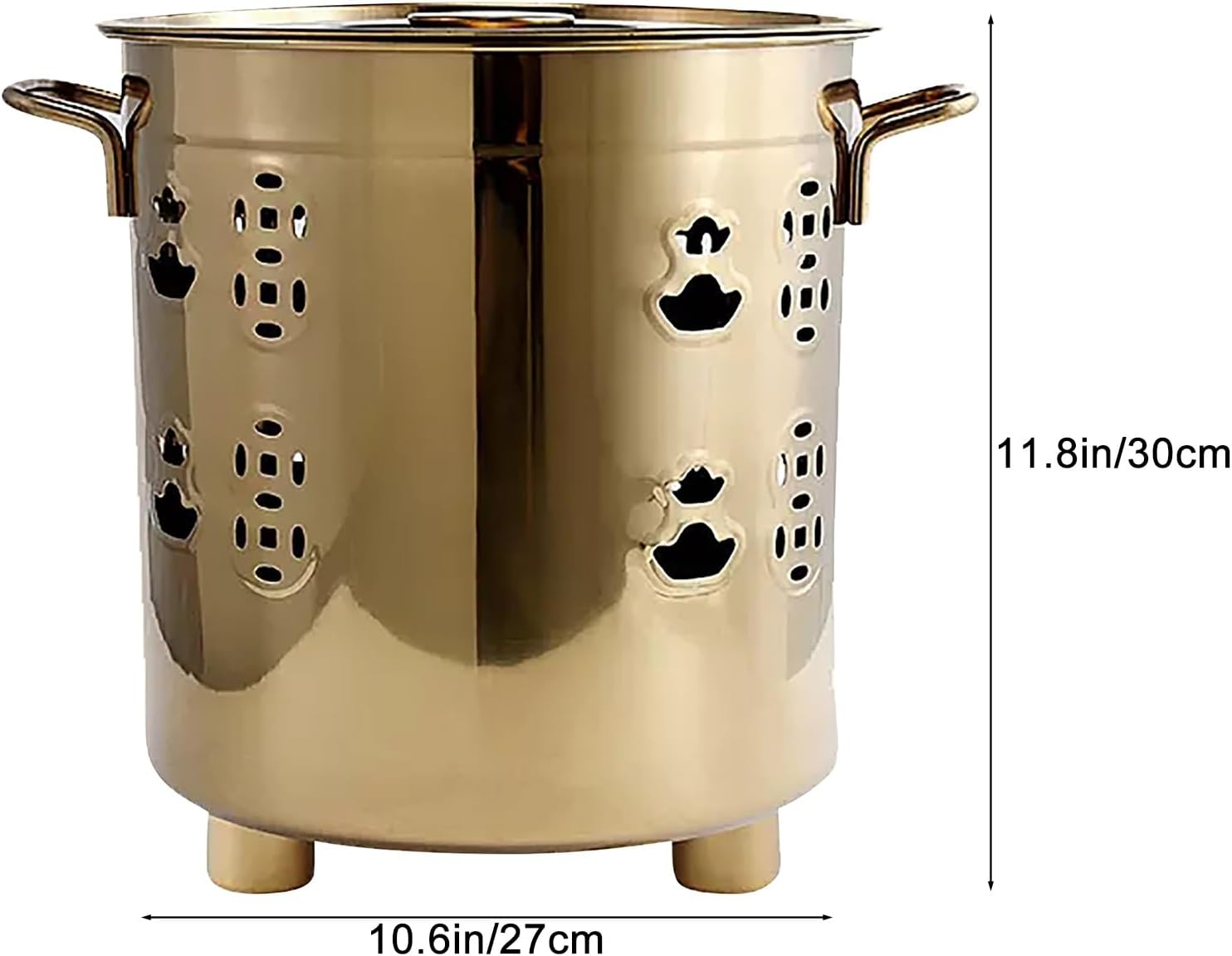 Incinerator Burn Barrel，Outdoor Metal Burn Barrel Fire Pit - Heavy Duty Incinerator for Yard Waste and Backyard Trash Burning(Silver,Small)