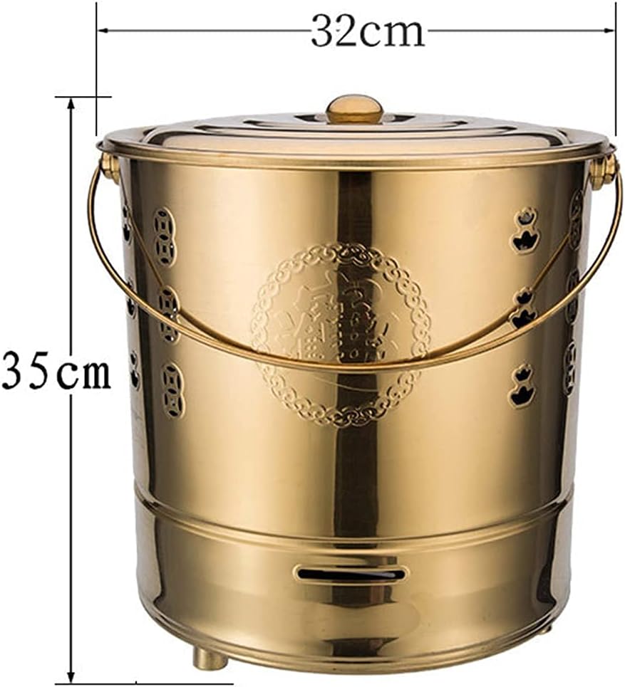 Stainless Steel Burn Barrel Fire Pit Incinerator Cage for Paper Leaf Trash Wood Backyard Bonfire, Silver, 32x35cm (Silver 32x35cm)