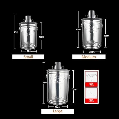 Portable Burn Barrel Incinerator, Small Fire Pit for Yard Waste, Leaves & Paper, Includes Fire Hook & Support - Ideal Outdoor Garbage Burner