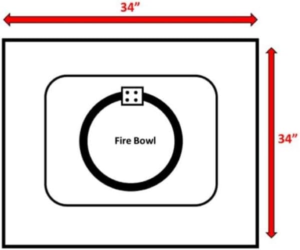 Living Source International Concrete,Glass Propane,Natural Gas Fire Pit Table, Gray